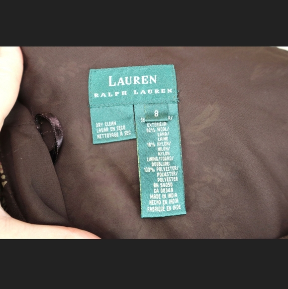 90s Vintage Ralph Lauren Brown Floral Chiffon Autumnal Skirt - Picture 3 of 8